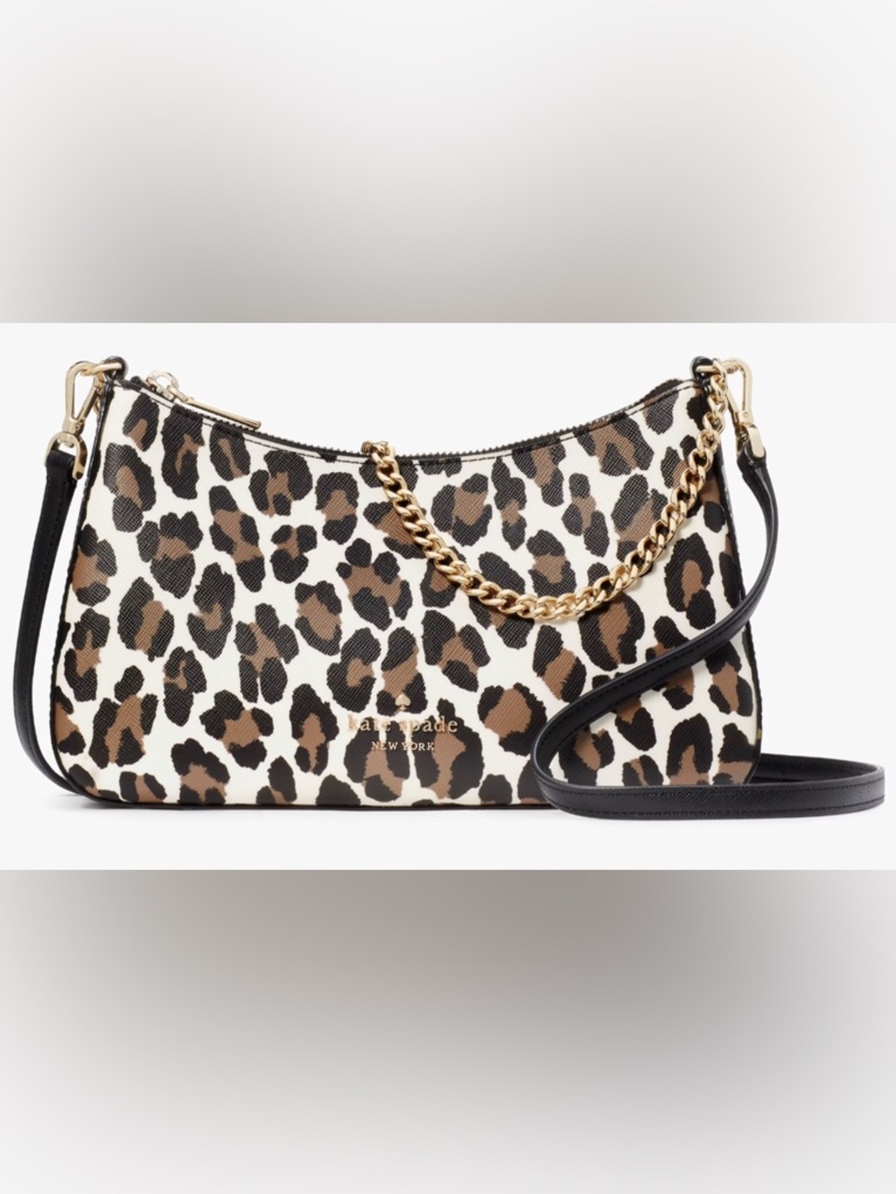 Kate Spade Madison Spotted Leopard Print Convertible Crossbody Bag